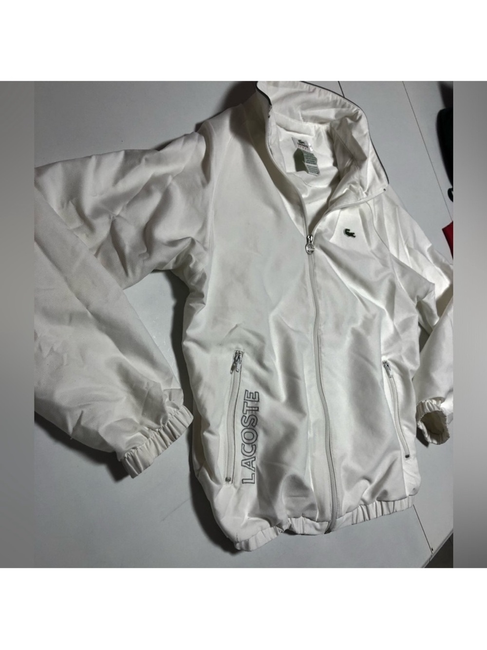 Lacoste preppy white jacket